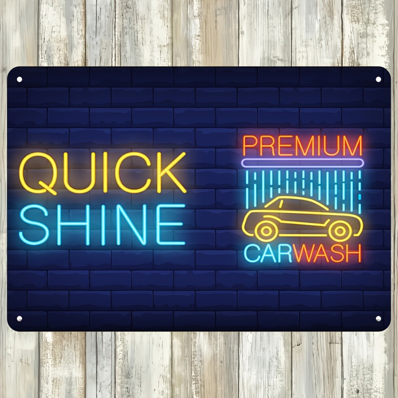 Auto Repair Shop Signs - Enseigne néon « Quick Shine Car