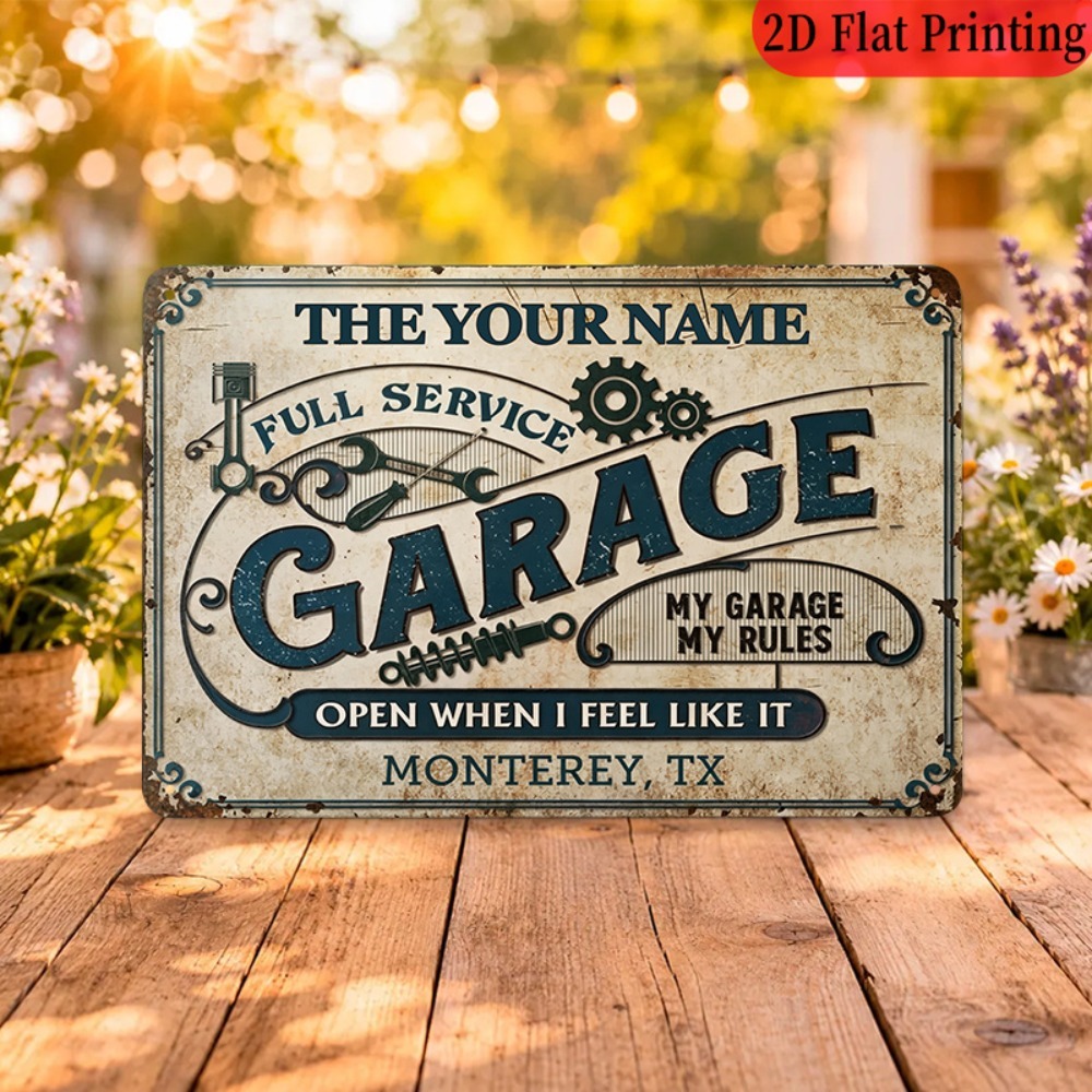 Auto Repair Shop Names - Plaque en métal personnalisée avec VOTRE