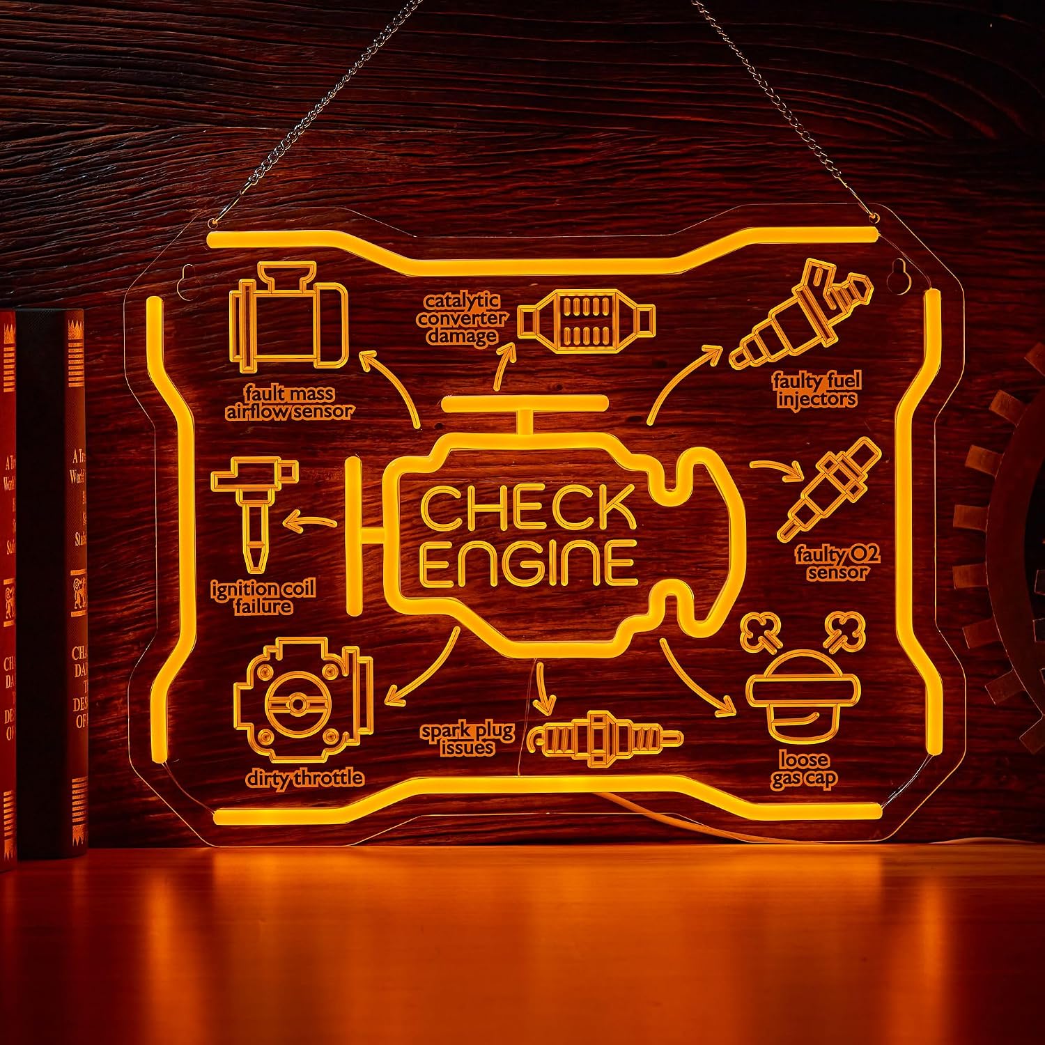 Auto Repair Shop Signs - Enseigne néon LED USB « Vérifier