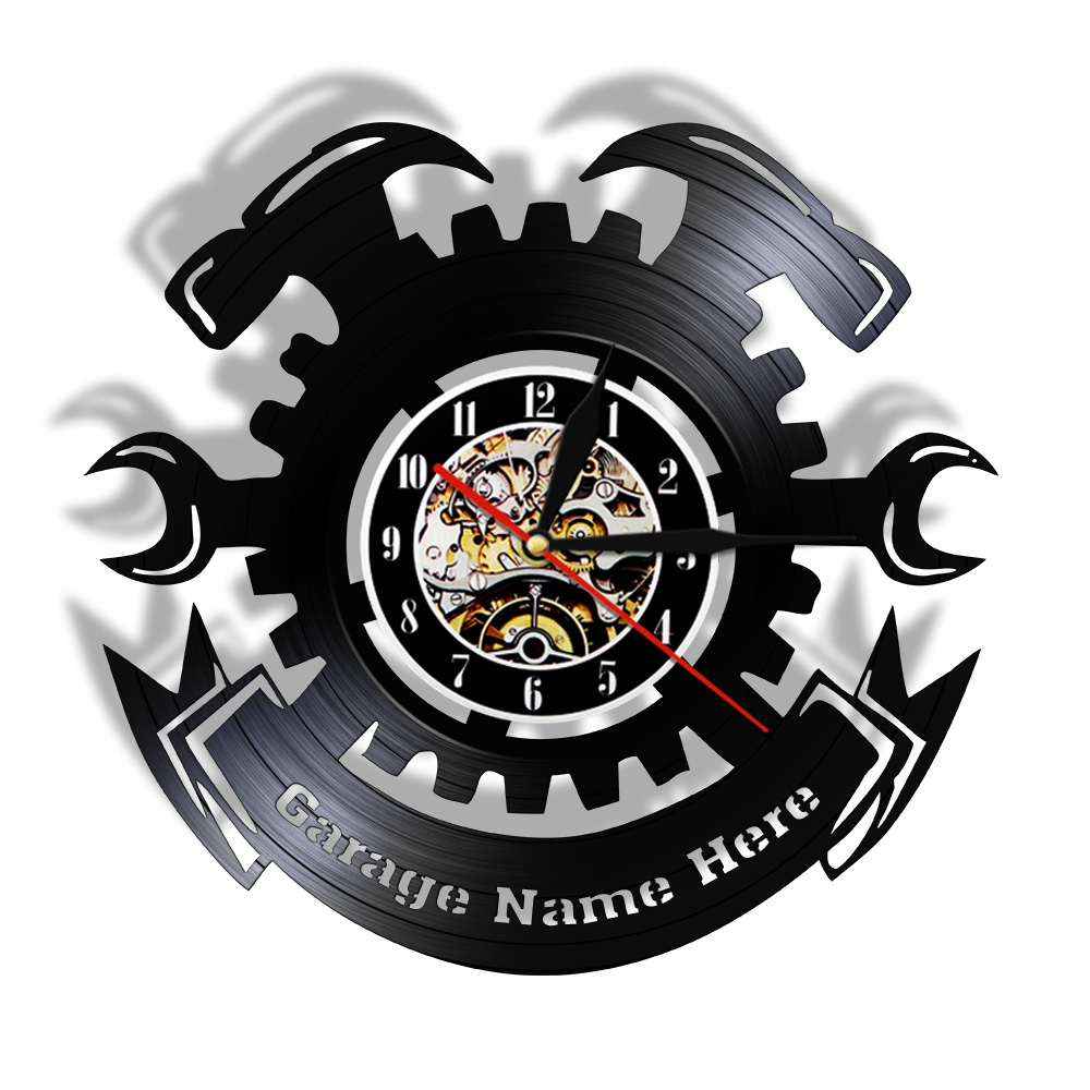 Auto Repair Shop Signs - Horloge murale en vinyle design moderne