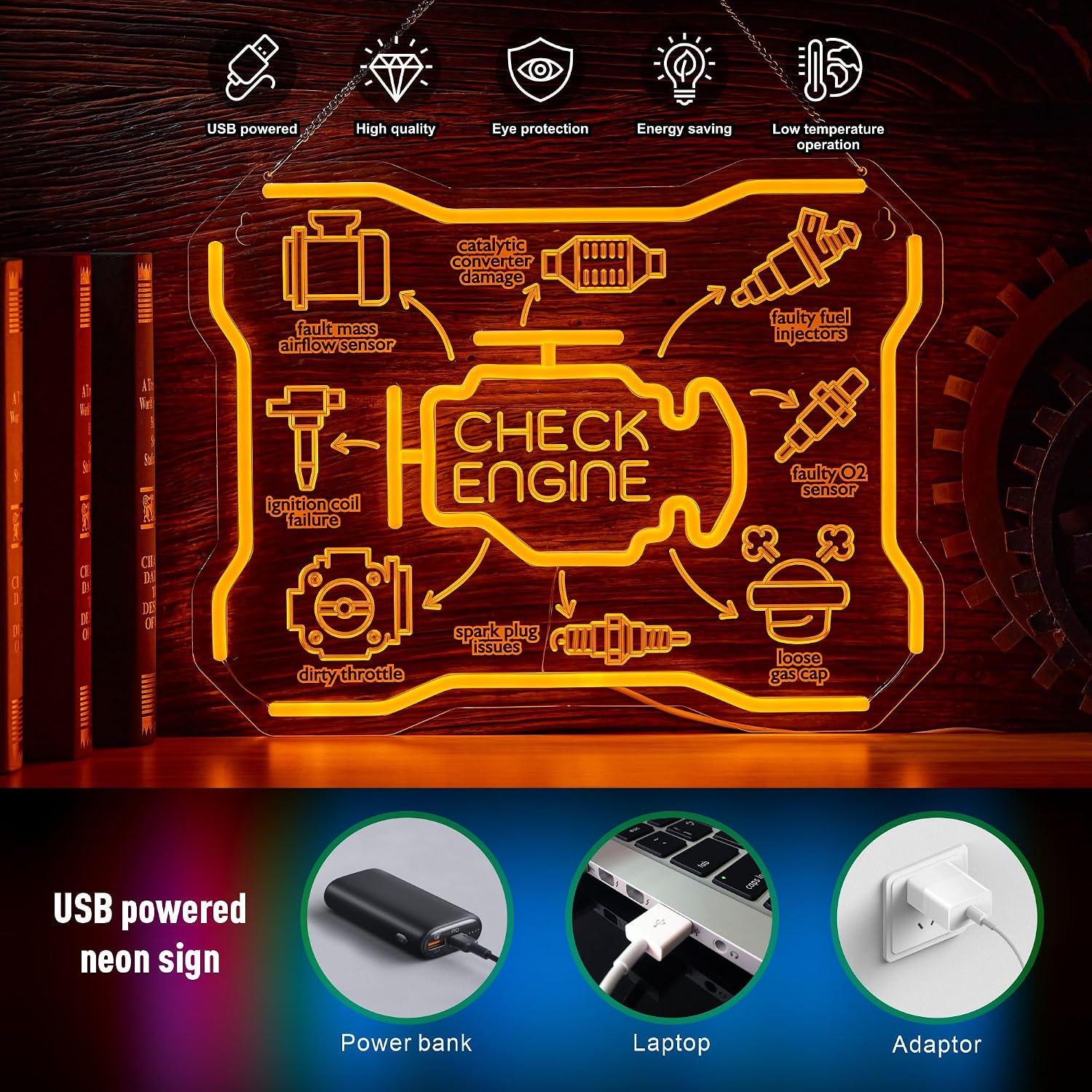 Enseigne néon LED USB « Vérifi - Auto Repair Shop Signs avis et prix
