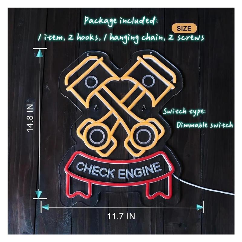 Enseigne néon « Check Engine » - Auto Repair Shop Signs avis et prix